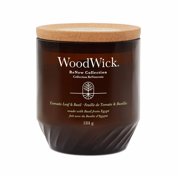 Svíčka WoodWick ReNew střední, Tomato Leaf & Basil, Rajča...