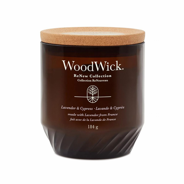 Svíčka WoodWick ReNew střední, Lavender & Cypress, Levand...