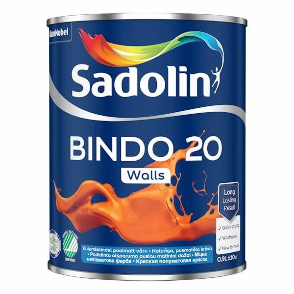 Barva Sadolin Bindo 20 BW, bílá, 0,9l