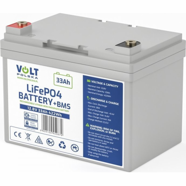 VOLT POLSKA LITHIUM FOSPHATE FOSPHATE LiFePO4 BATERIE 12V...