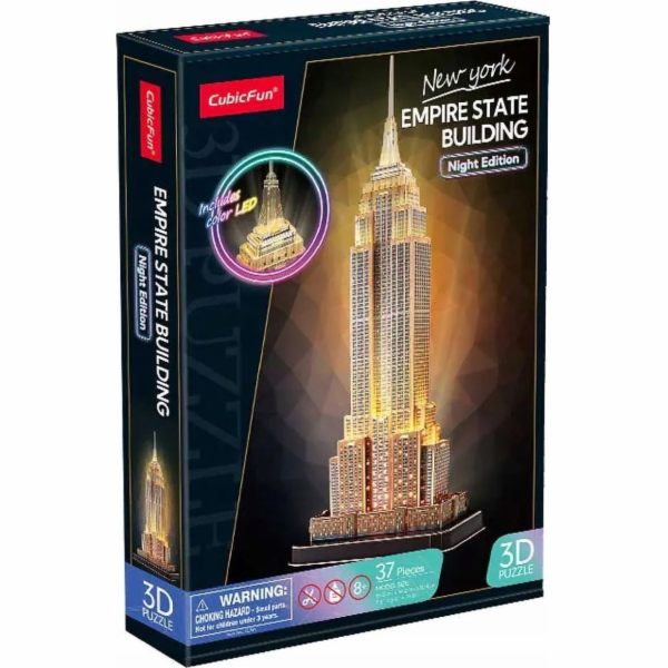 CubicFun - Puzzle 3D s LED Noční edice: Empire State Buil...