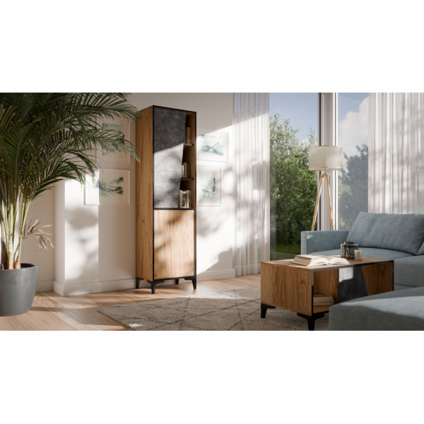 Cama 2D knihovna OVO 50x38xV182,5 dub/beton