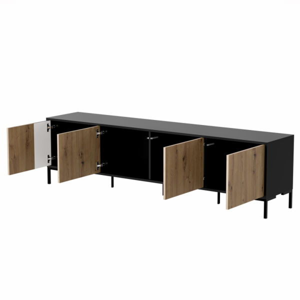 Cama MERCI RTV skříňka 200 x 40 x 54 cm černá/dub artisan