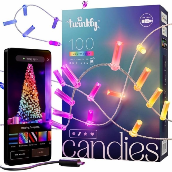 Twinkly Candies LED osvětlení vánočního stromu TWKC100RGB...