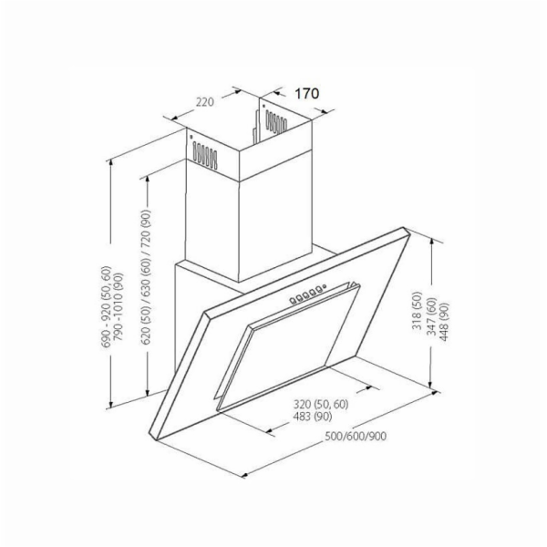 AKPO WK-4 NERO 2.0 60 GRAY/GREY GLASS T300 Lineární LED/k...