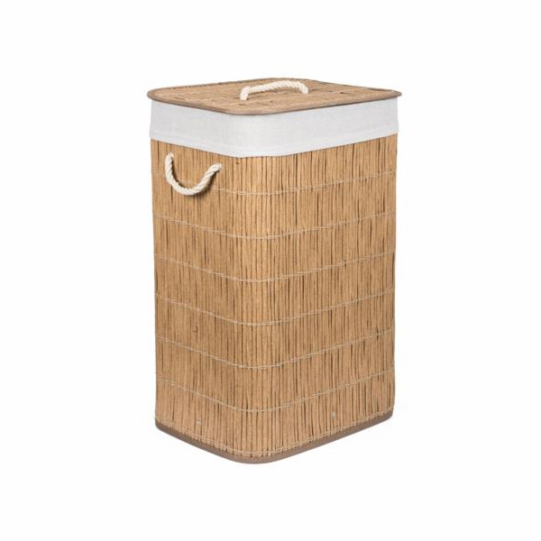 Koš na prádlo G21 72 l, ratanový design s bílým košem