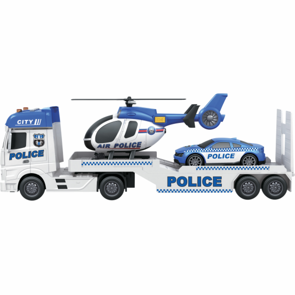 CITY SERVICE CAR - 1:12 Policejní tahač s vrtulníkem a autem