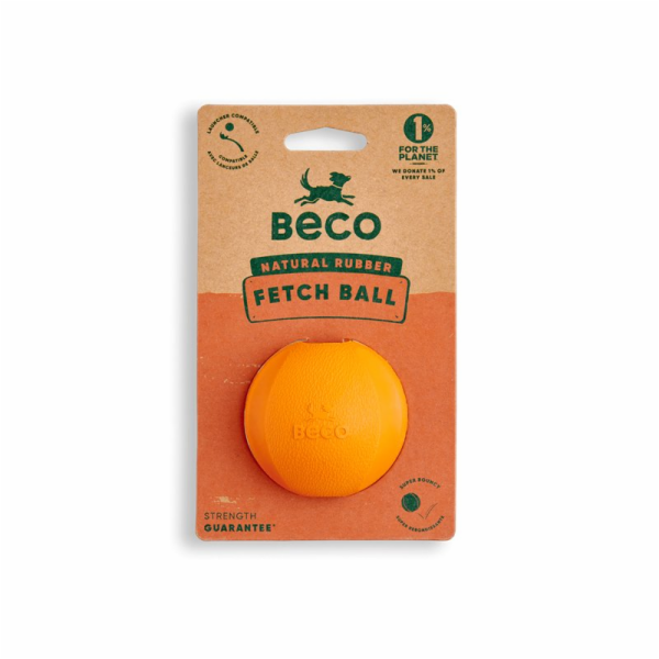 Beco Fetch Ball Hračka pro psy oranžová 6,5cm