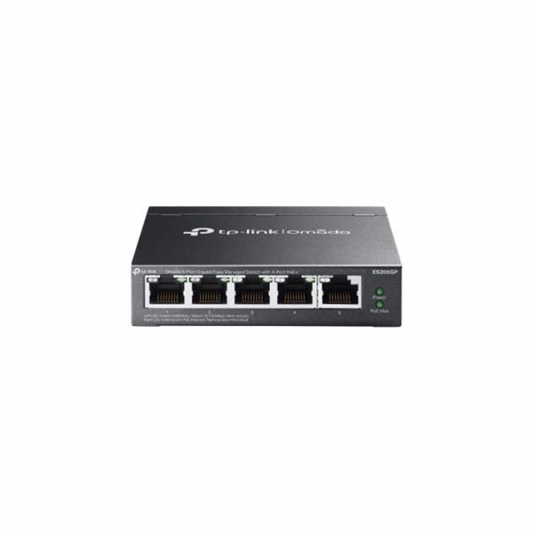 TP-Link OMADA switch ES205GP (5xGbE,4xPoE+,65W, fanless)