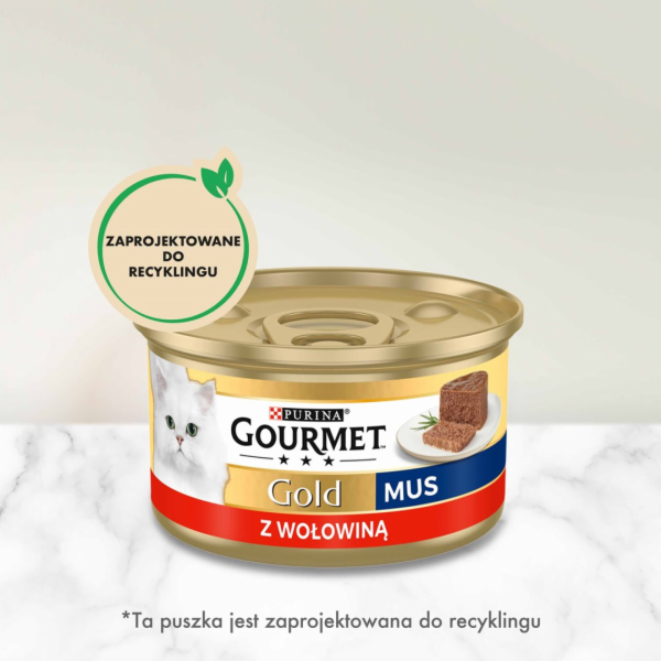 Konzervy pro kočky Gourmet Gold, s hovězím masem, 85 gr
