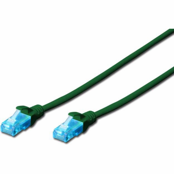 Digitus UTP propojovací kabel, CAT.5E, zelený, 0,25 m, 15...