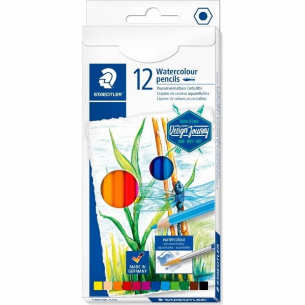 Akvarelové tužky Staedtler Hexagonal, 12 barev