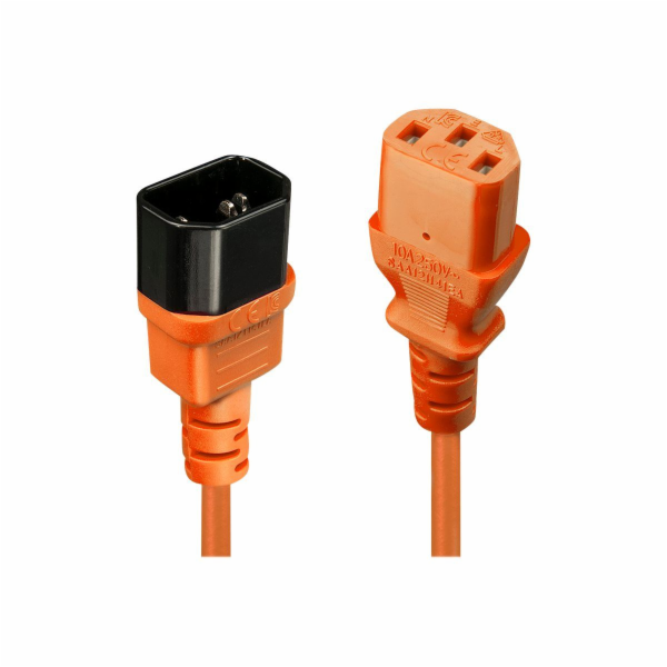 Lindy IEC 13/14 napájecí kabel Orange 2m - 30475