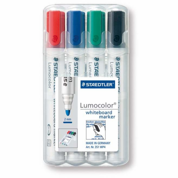 Staedtler BOARD MARKER 351 4 KS. ROUND DRY ERASE (S351WP4)
