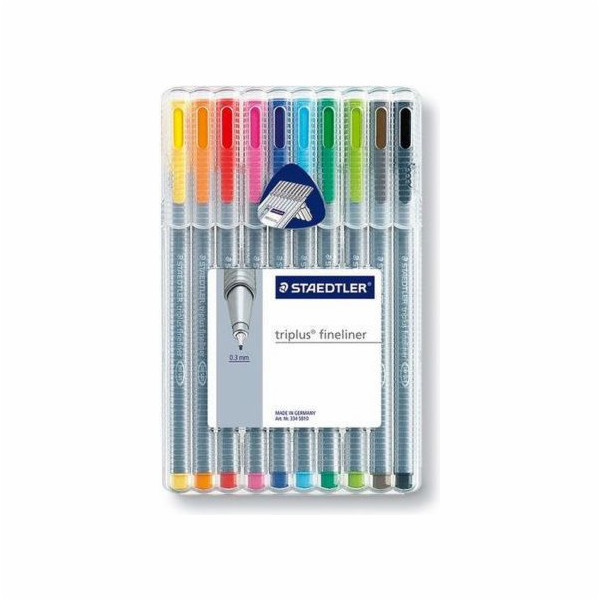 Fix na vlákna Staedtler TRIPLUS FINELINER, pouzdro, 10 ba...
