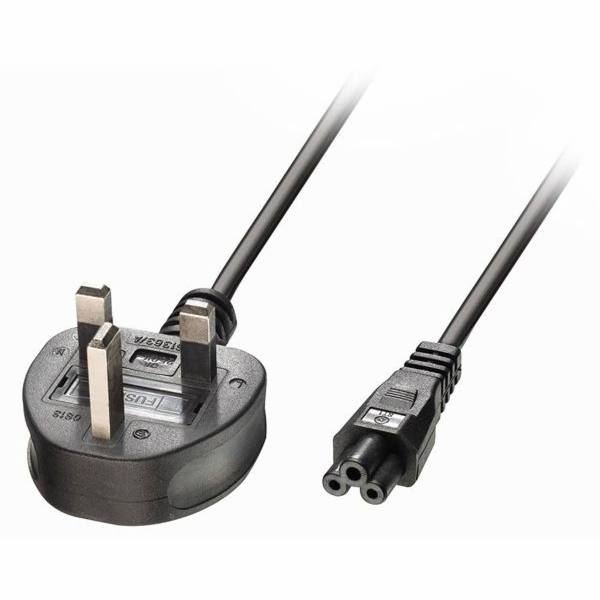Lindy UK - napájecí kabel C5, 2m, černý (30409)