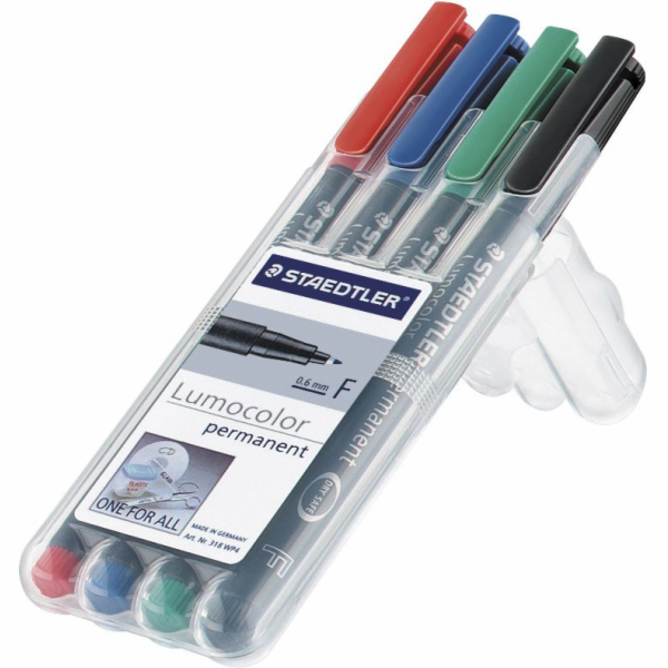 Staedtler Fóliová pera Lumocolor F 0,6mm pouzdro 4 ks. (S...
