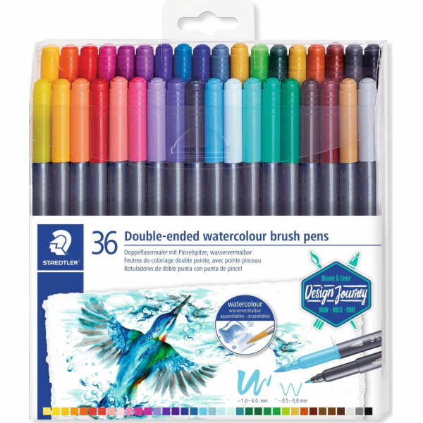 Staedtler Akvarelové štětcové pera Staedtler 36 barev