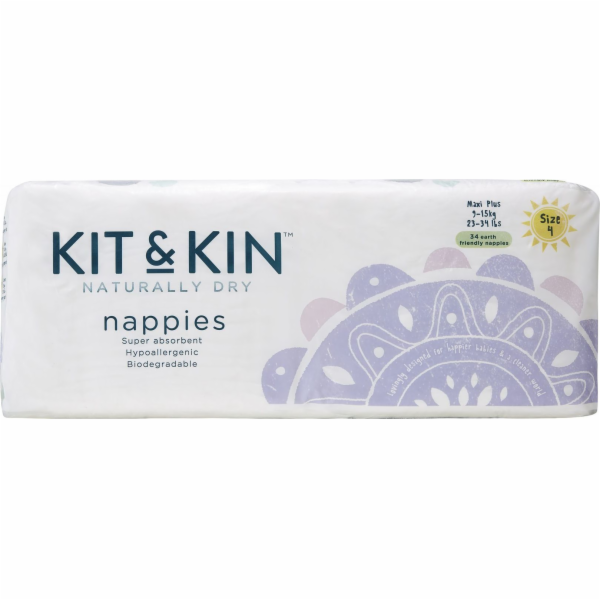 Kit and Kin Biodegradabilní plenky 4, 9-15 kg, 34 ks.