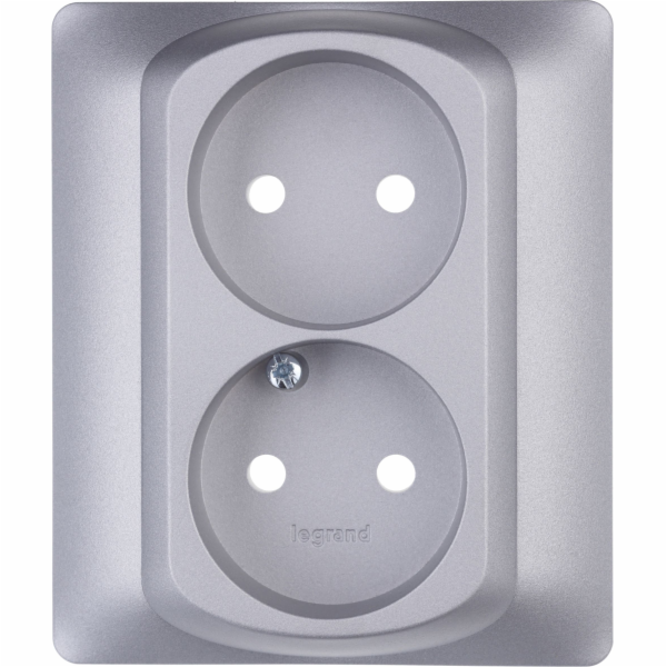 Legrand Sistena Life dvojitá zásuvka stříbrná - 771332