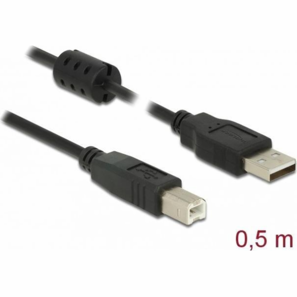 Delock USB kabel USB-A - USB-B 0,5 m černý (84894)