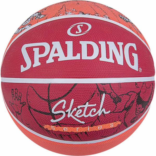 Basketbalový míč Spalding Street Sketch Dribble, červený,...