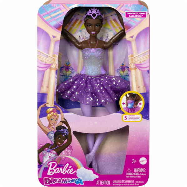 Panenka Barbie Mattel Ballerina Magic Lights Brunette HLC26