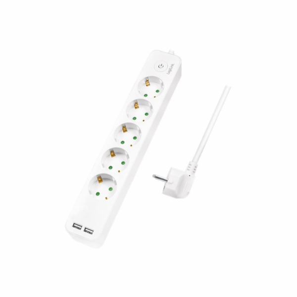 LogiLink Prodlužovací kabel LogiLink, 5 zásuvek, 1,5 m, bílá