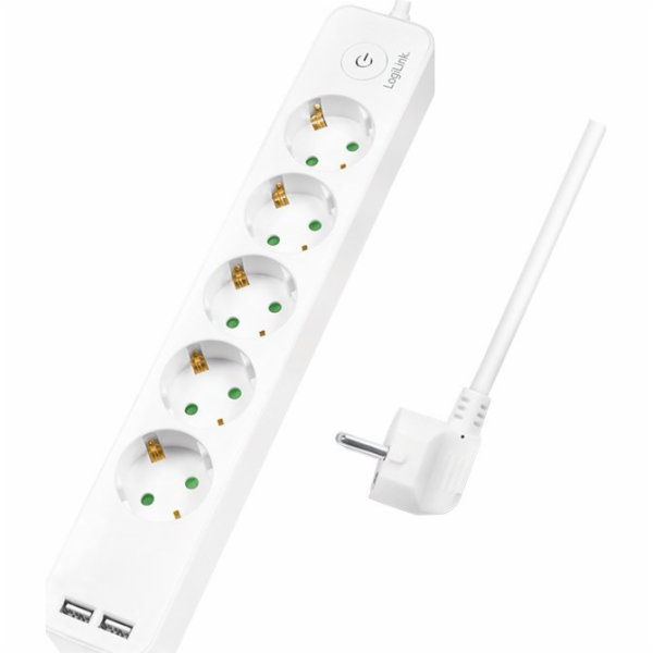 LogiLink Prodlužovací kabel LogiLink, 5 zásuvek, 1,5 m, bílá