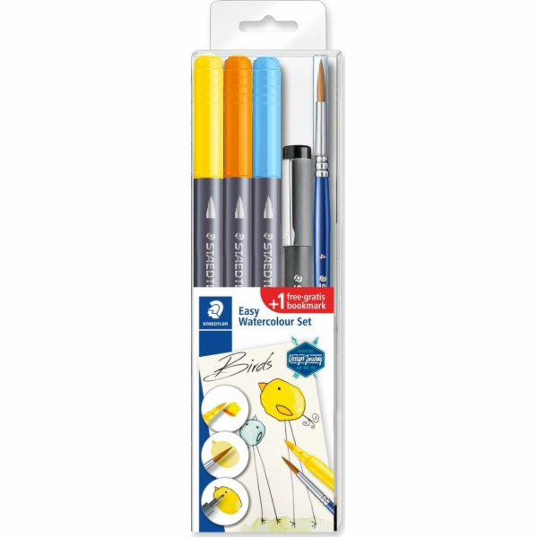 Staedtler STAEDTLER Wassermalset Vögel (3Pinselmarkern, 1...