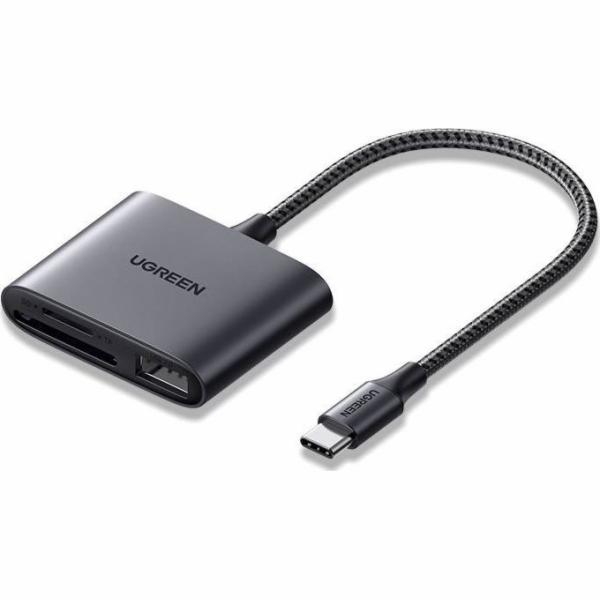 UGREEN Čtečka paměťových karet USB-C na SD/TF + USB 2.0