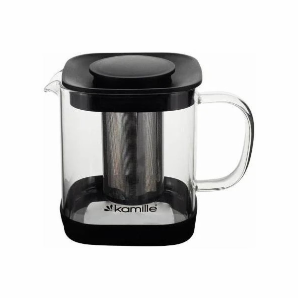 Konvice na čaj skleněná s nerezovým sítkem 1 l Kamille hran