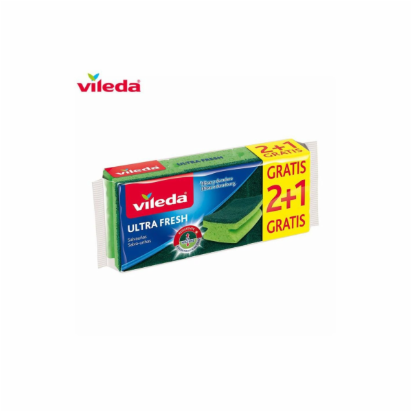 Houbička na nádobí Vileda Ultra fresh 2 ks+1 ks zdarma