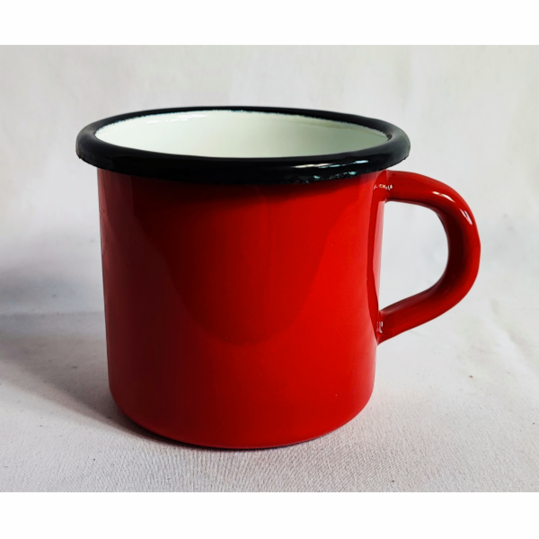 Hrnek smalt 400 ml červený