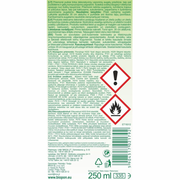 Sprejový leštič listů Biopon, 250 ml, 082