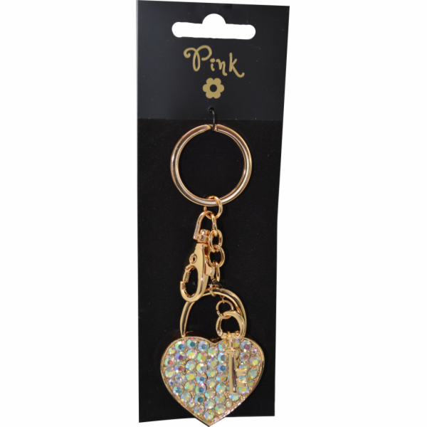 Přívěsek na klíče - Diamantové Srdce s klíčem