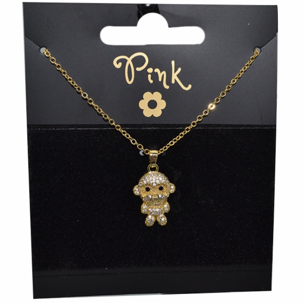 Pozlacený řetízek s přívěskem 3D OPIČKA