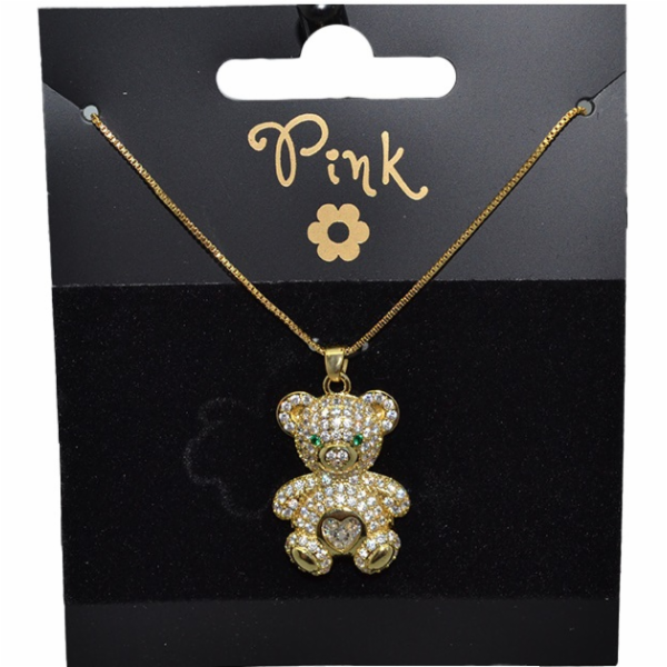 Pozlacený řetízek s přívěskem 3D MEDVÍDEK