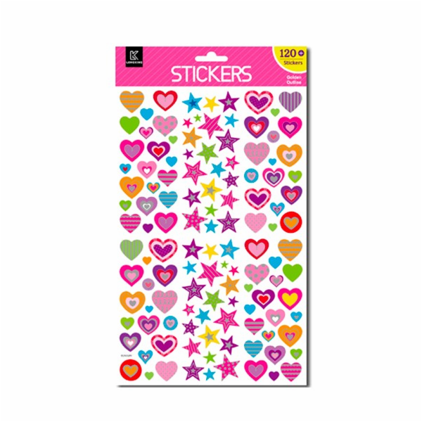 Samolepky srdce 120 ks