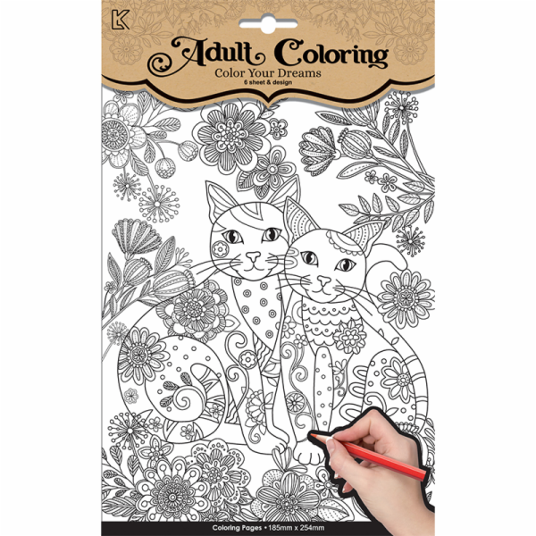 Omalovánky pro dospělé - Kočky