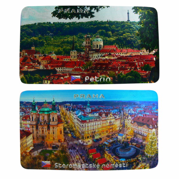 Magnet oboustraný - Petřín a Staroměstské náměstí