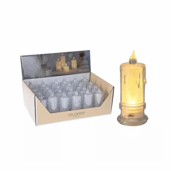 Vánoční dárky DEKORATIVNÍ SVÍČKA 5x11CM ZDOBENÁ LED