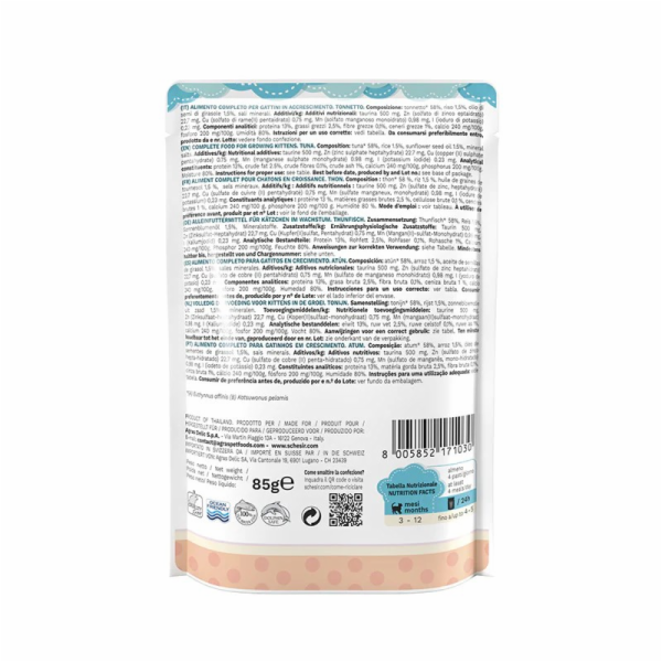 SCHESIR Tuňák v želé - mokré krmivo pro koťata - 85g