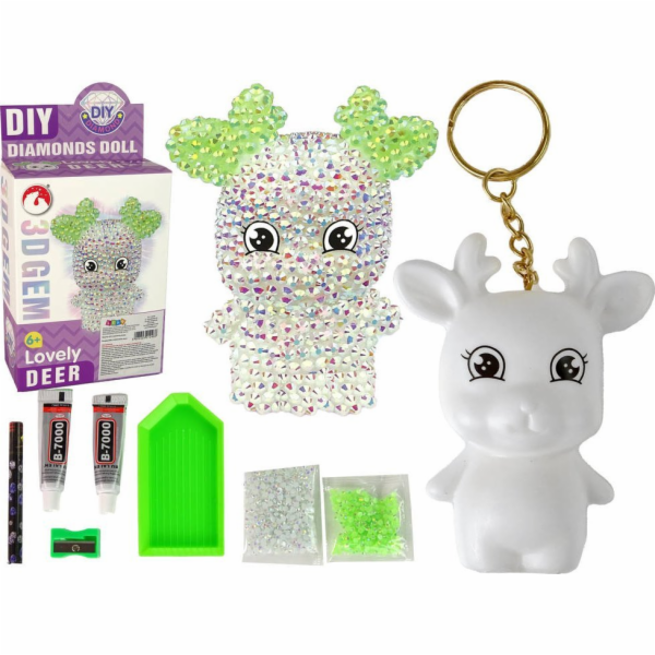 LeanToys DIY sada Diamond Reindeer DIY Crystals 3D Keycha...