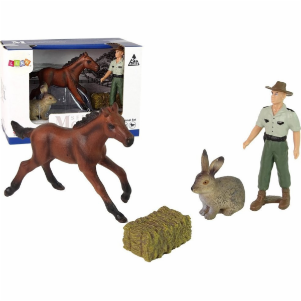 Sada postav LeanToys Zvířata Kůň Zajíc Farmář