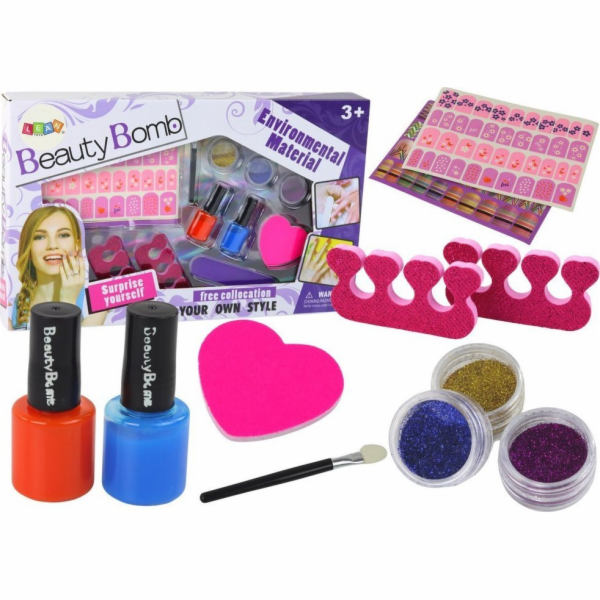 Sada na malování nehtů LeanToys Beauty Bomb XXL samolepky