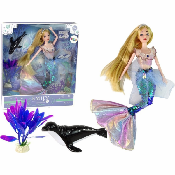 Dětská panenka LeanToys Emily Mermaid Green Doplňky