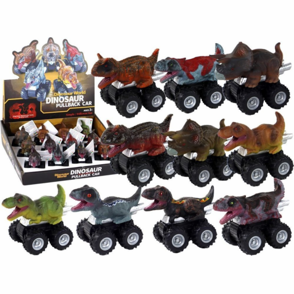 Dinosauří auto LeanToys s třecím pohonem různých druhů barev