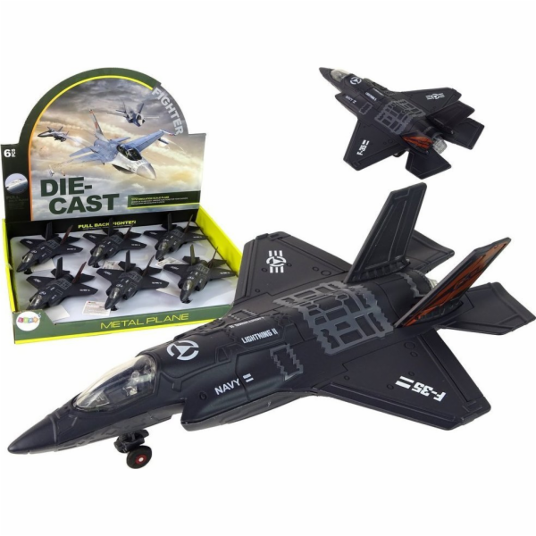 LeanToys Letadlo Třecí pohon Světla Zvuky 1:72 Černá