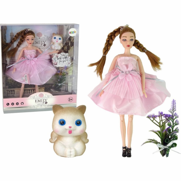Dětská panenka LeanToys Emily Copánky Cat Flowers